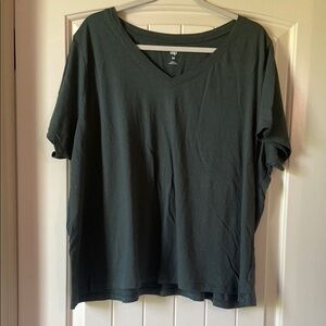 Emerald Green Dip V Neck